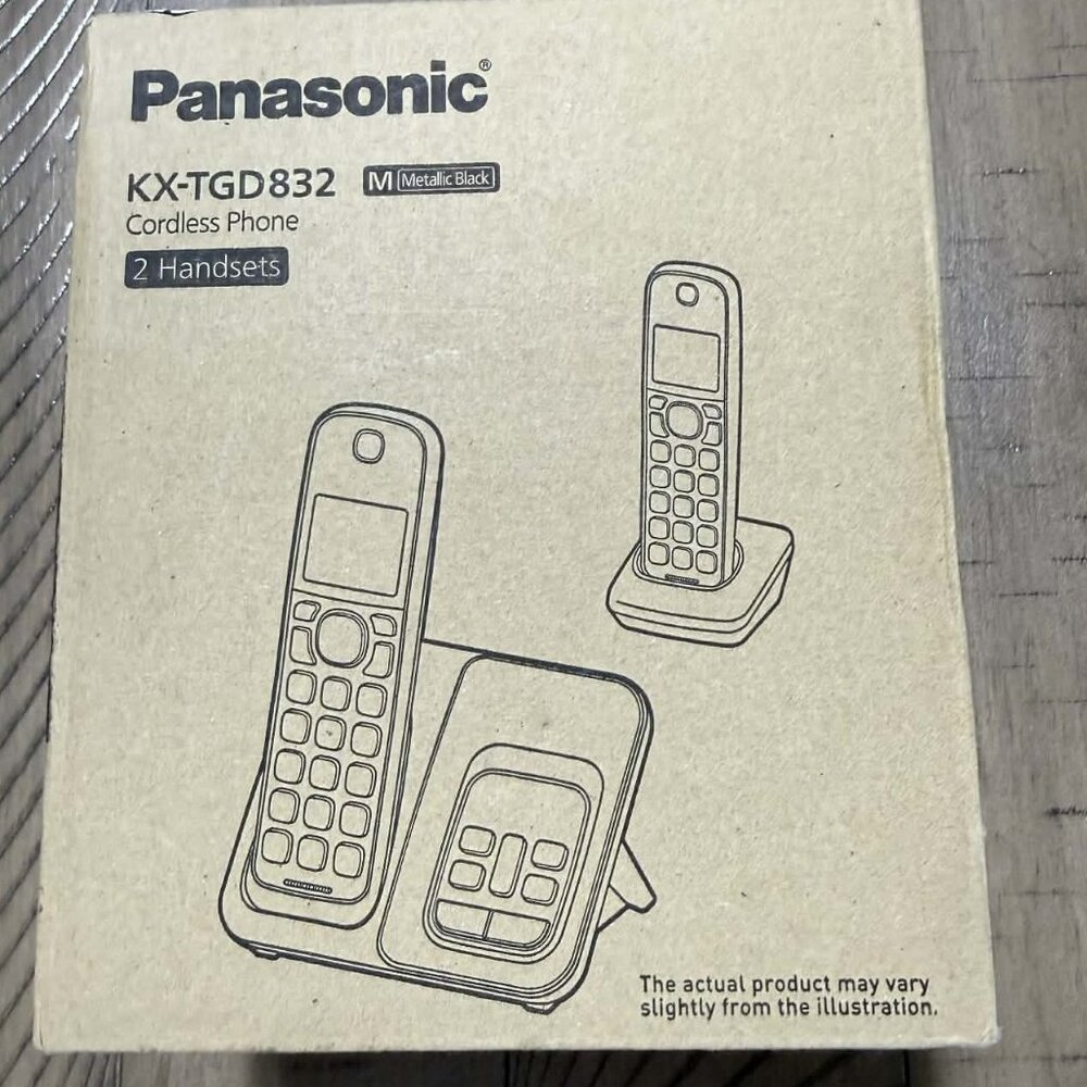 Panasonic KX-TGD832M Cordless Phone System 2 Handsets Caller ID Metallic Black